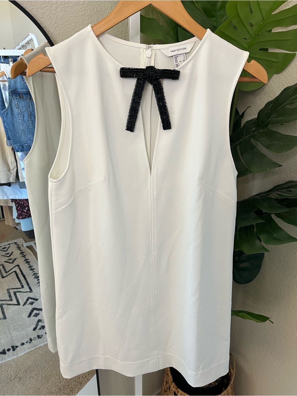 ✨ H&M Edition White Bow Detail Sleeveless Midi Dress Sz S NWT